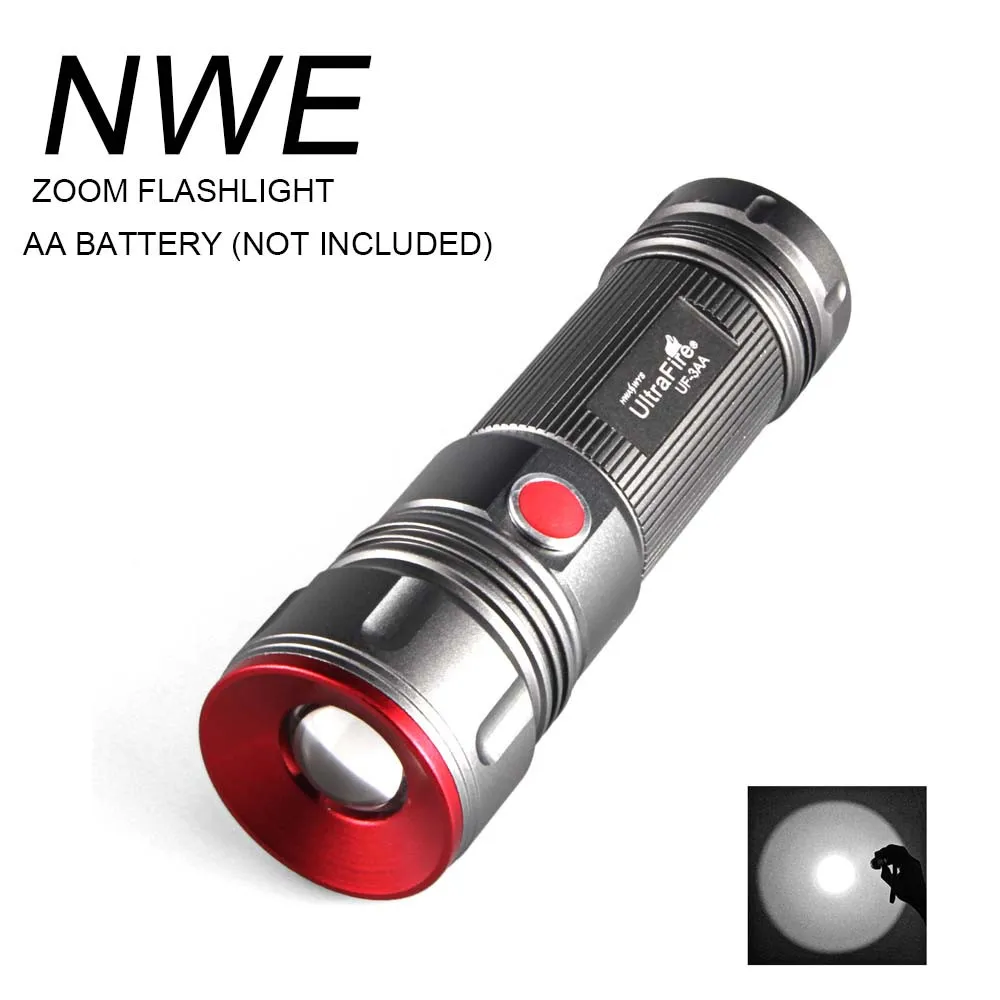 

Ultrafire 3-mode rotary zoomable LED flashlight Torch Lantern LED taschenlampe laser pointer flashlight luz flash