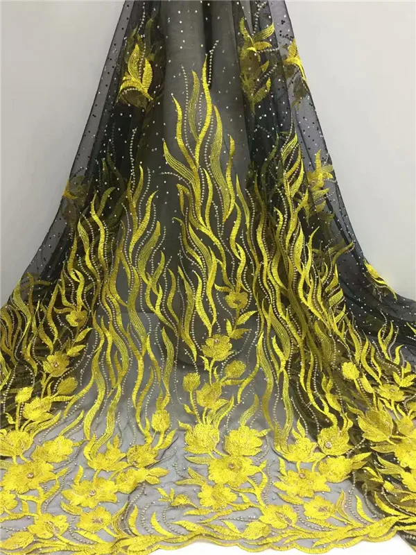 Новое поступление африканская Тюлевая кружевная ткань для вечернего платья