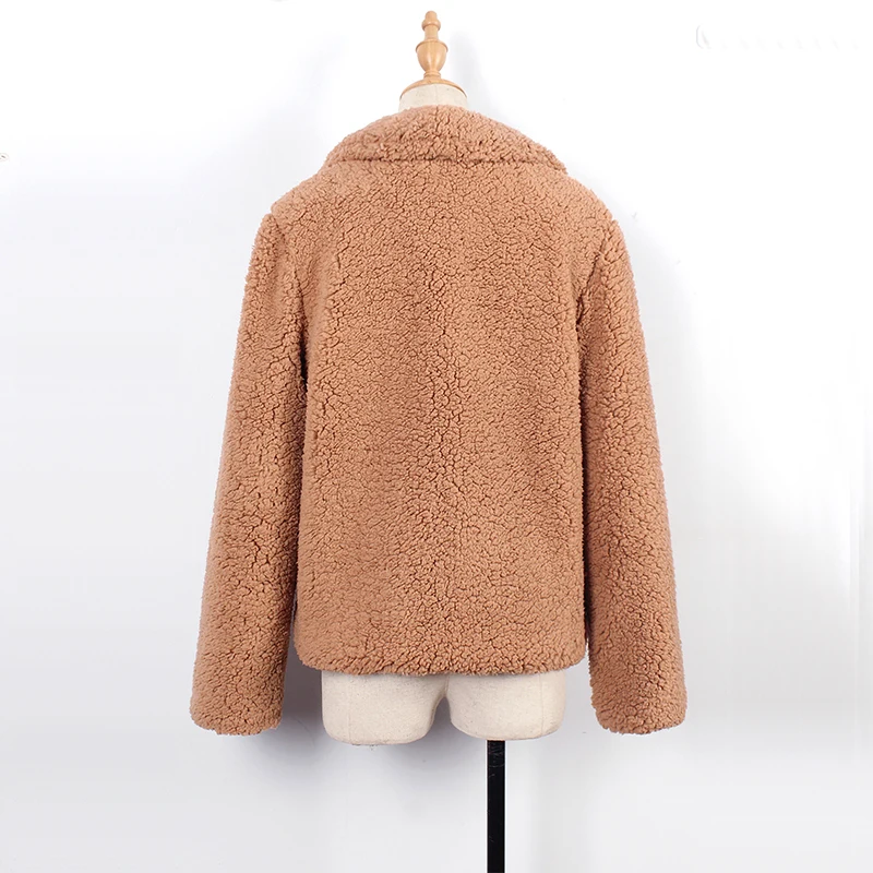 Женское меховое пальто с длинным рукавом feroonee зимнее короткое приталенное