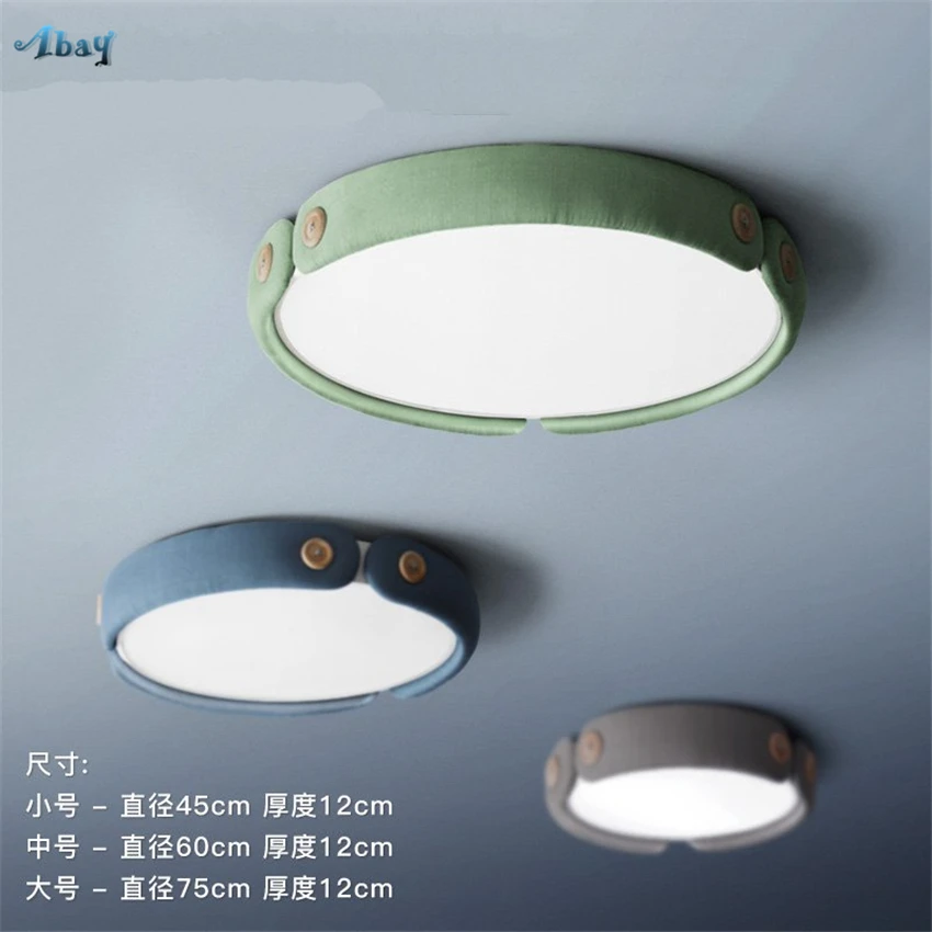 Designer Nordic Circular Fabric Ceiling Lights Living Room Modern Bedroom Round Sofa Kitchen Lamps Lighting De Fixtures | Лампы и