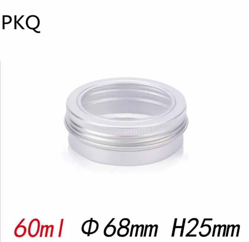 20pcs 25ml 60ml 100ml 150ml Aluminium Silver jars with window Empty Sample Container Powder cans Cosmetic Travel Pot | Дом и сад