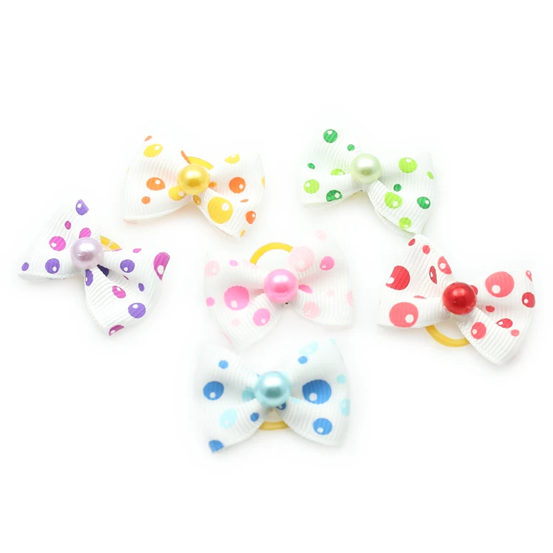 Handmade Lovely Color Balloons Pattern Ribbon Dog Bow Grooming Bows For Dogs 6029003 Pet Hair Accessories Wholesale | Дом и сад