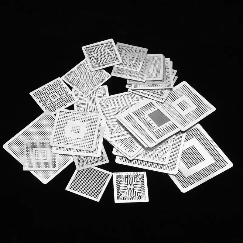 33 шт. BGA Универсальный Рециркулирующий сетчатый трафареты стальной шаблон сетки