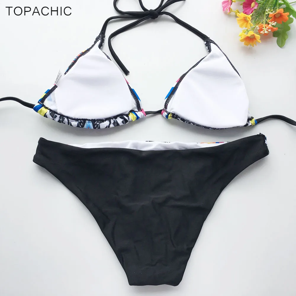 Topahic смесовое эротичное бикини одежда для плавания Женский комплект из двух