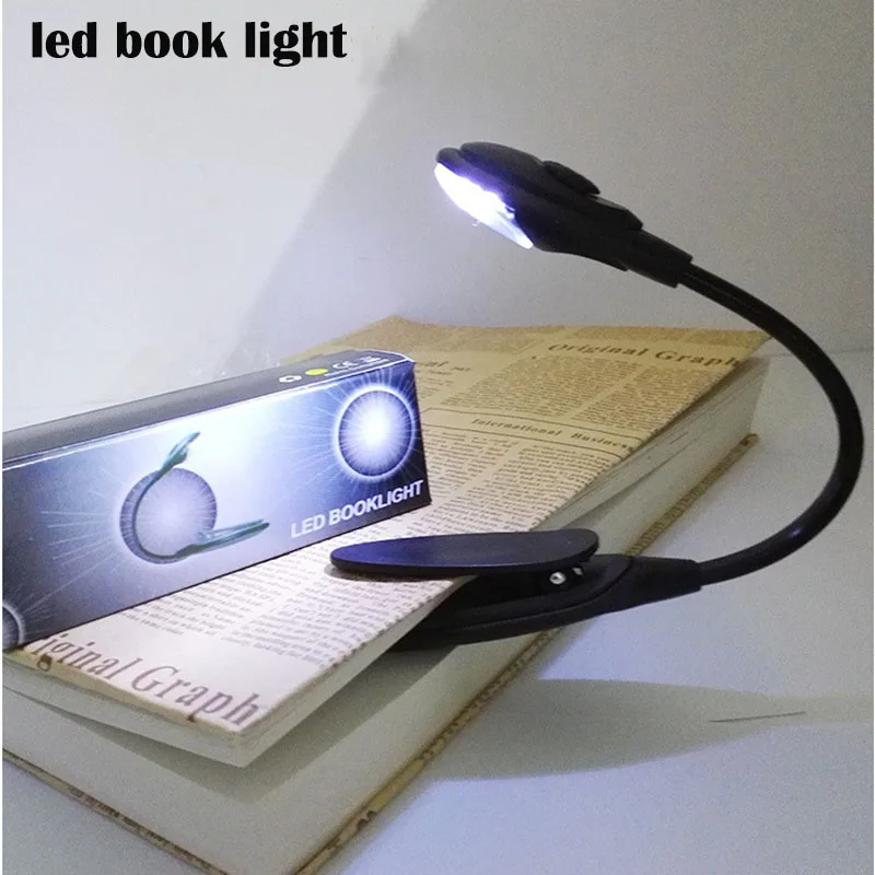 Мини-светодиодный лампа для чтения на прищепке-на гибкой книжной лампе