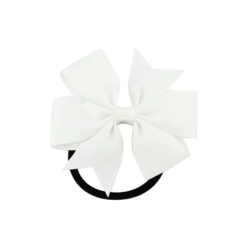 3 Sale Solid Ribbon Bows Hair rope Girls Bow Elastic kids Children Hair Tie Hair Band princess Hair Accessories - Цвет: 3