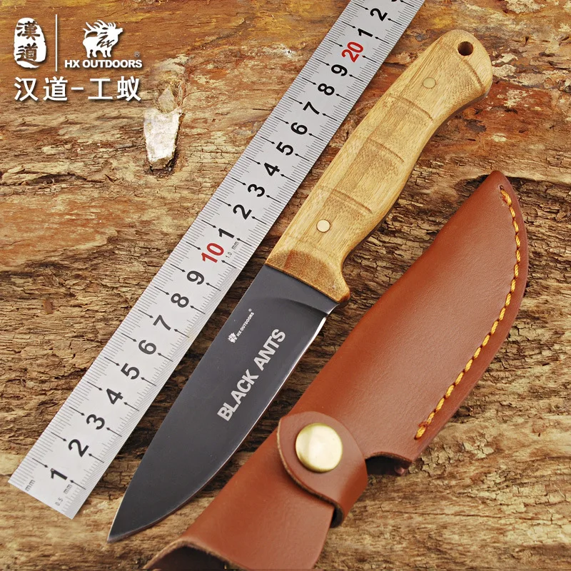 Фиксированный нож HX для выживания на открытом воздухе с бамбуковой ручкой