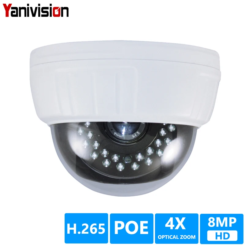 H.265 8MP 5MP SONY335 POE купольная ip-камера с 4-кратным зумом 2,8-12 мм объектив с датчиком движения ночное видение ONVIF P2P ip-камера безопасности
