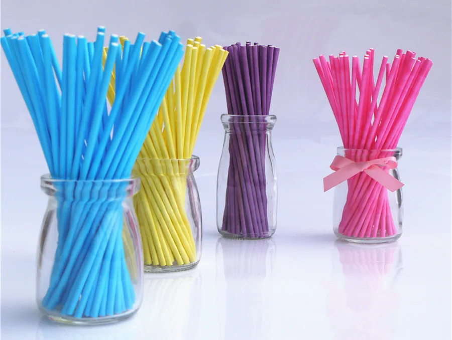 Оптовая продажа розовые пластиковые палочки 100 шт./лот с присосками для тортов