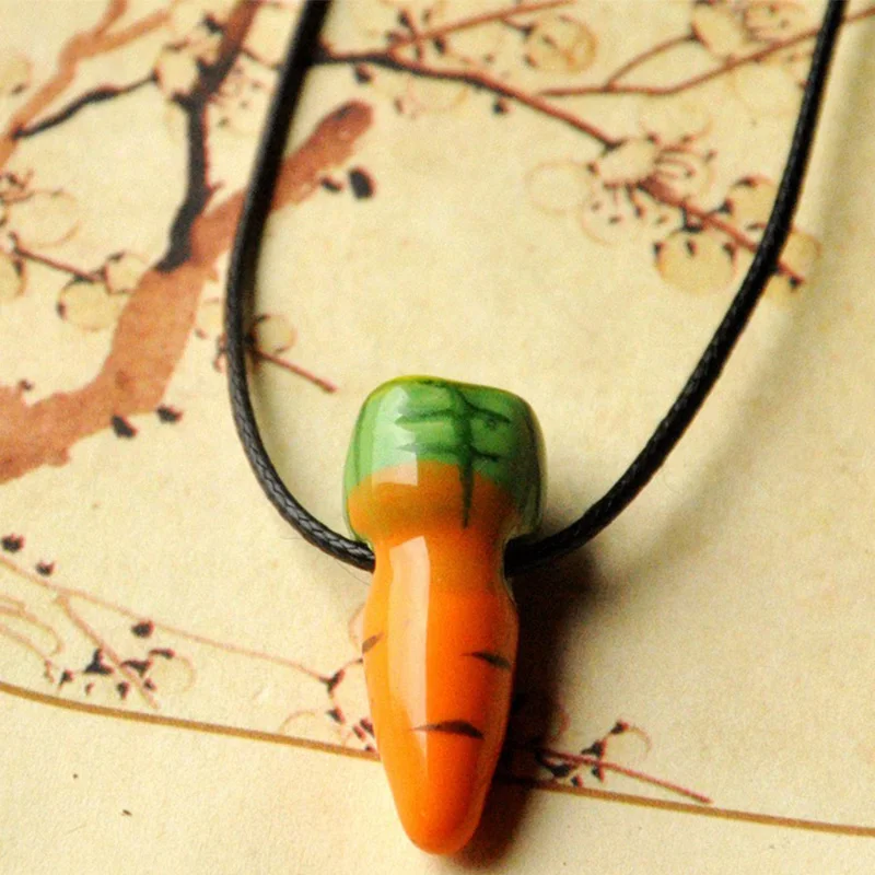 10 шт./лот женское ожерелье с подвеской в виде морковки керамические бусины ПУ