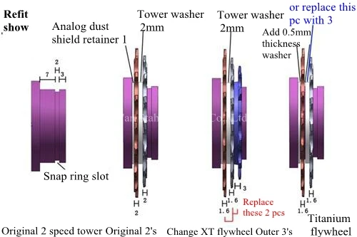 Внешняя ступица для велосипеда 2 шт./лот Titanium TC4 скоростная маховик звездочки 13T 15T
