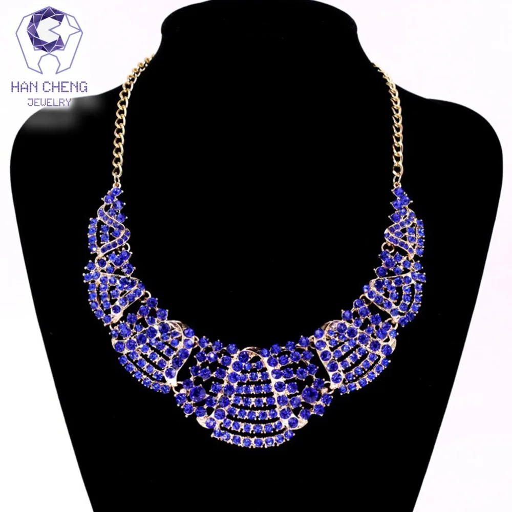 HanCheng Классические Модные полые ожерелья со стразами и кулоны золотая