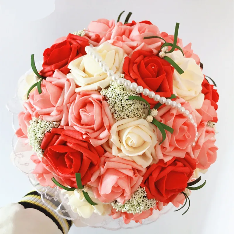 1 шт. 8 см симпатичные искусственные цветы из пэ пены розы букет невесты домашний