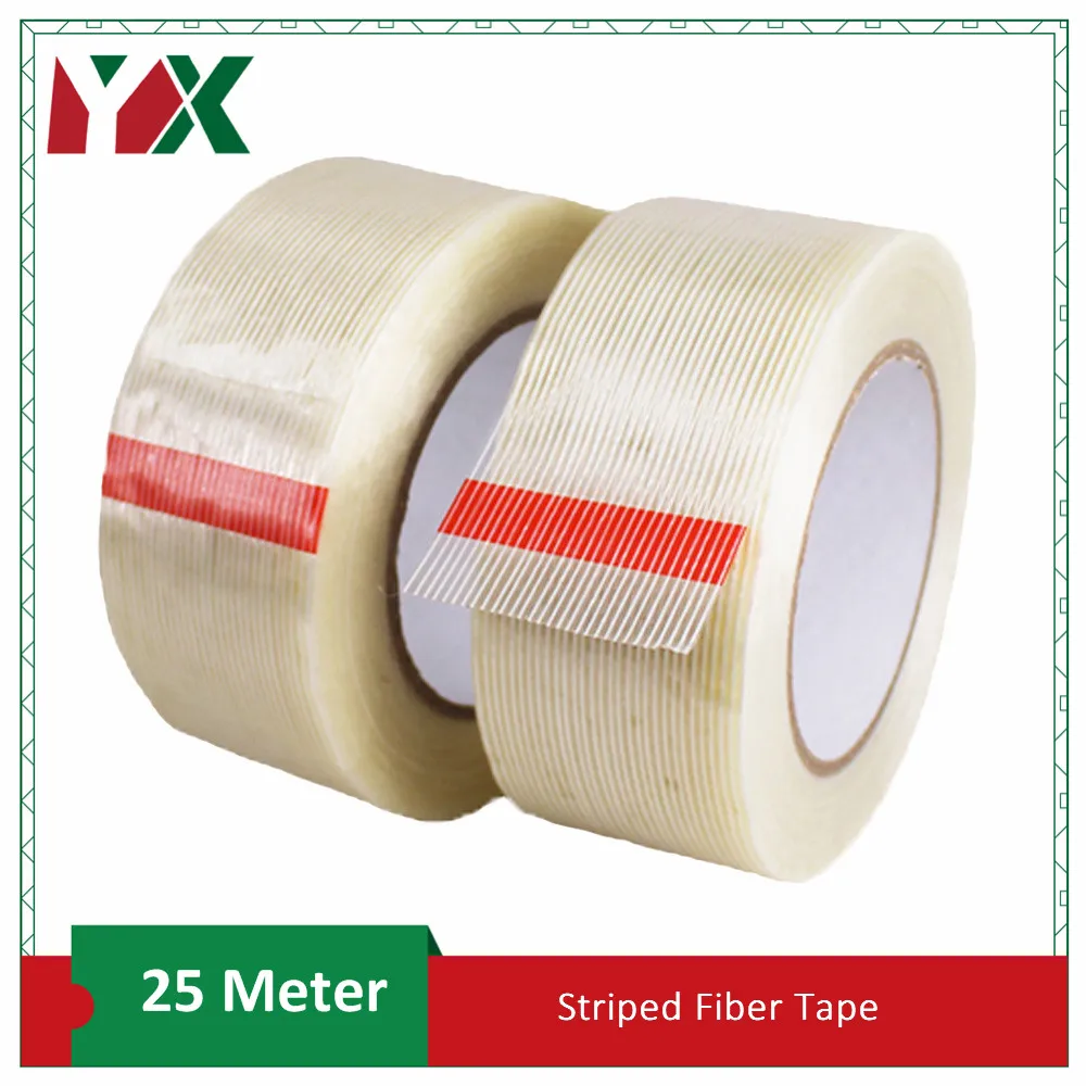 

25M Strong Filament Transparent Striped Fiber Electrical Fixed Glass Steel Plate Strapping Model Sealing Tape