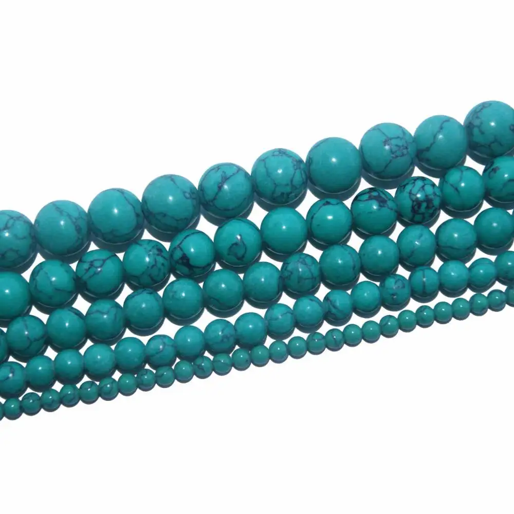 Green Turquoise Агаты бирюзой Натуральный Камень Бисер Амазонит Круглые бусины для самостоятельного изготовления ювелирных изделий Цепочки и ожерелья браслета 4/6/8/10/12 мм - Цвет: Green Turquoise