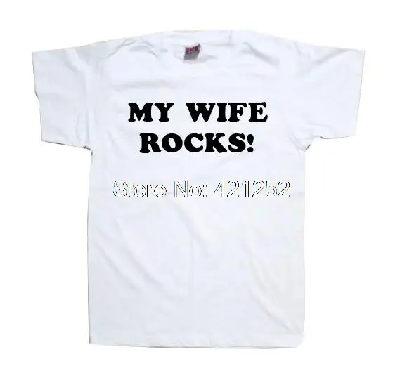 Мужская футболка с надписью My Woman Rocks на свадьбу | Женская одежда