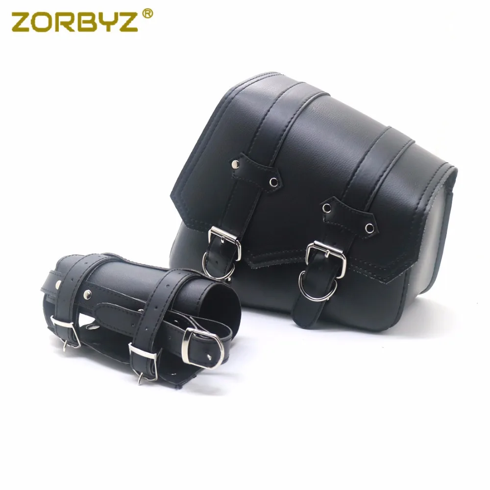 Черные мотоциклетные сумки ZORBYZ из искусственной кожи седельная Боковая Сумка с