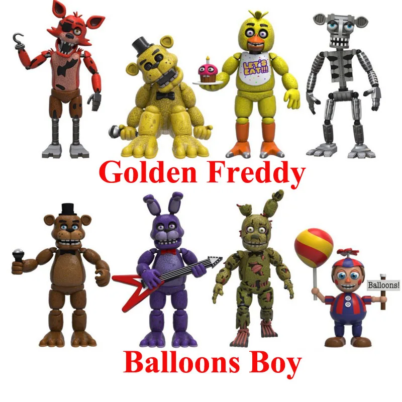 4 шт./компл. Five Nights at Freddy's Golden Freddy и воздушные шары для мальчиков экшн модель