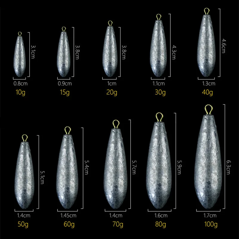 15 шт. привести падение выстрел Рыбная ловля веса грузила несколько размеров