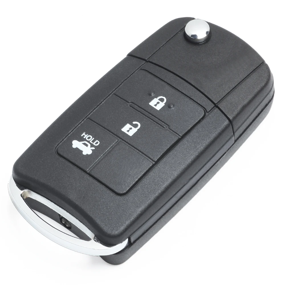 

KEYECU Modified Flip Remote Car Key Shell Case With 3 Buttons & TOY43 Blade - FOB for Toyota Corolla Camry Reiz New Vios RAV4
