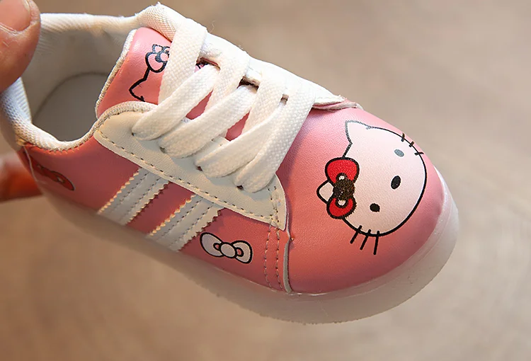 1-2-3 Years Baby Kids Shoes With Light LED Girls Sneakers Spring Autumn Sport Cartoon Glowing Casual Running | Детская одежда и