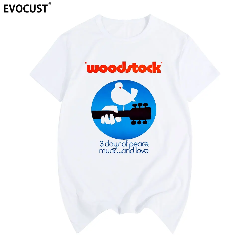 

woodstock Festival 1969 Hippie Peace Music T-shirt Cotton Men T shirt New Women Summer Comfortable Tee