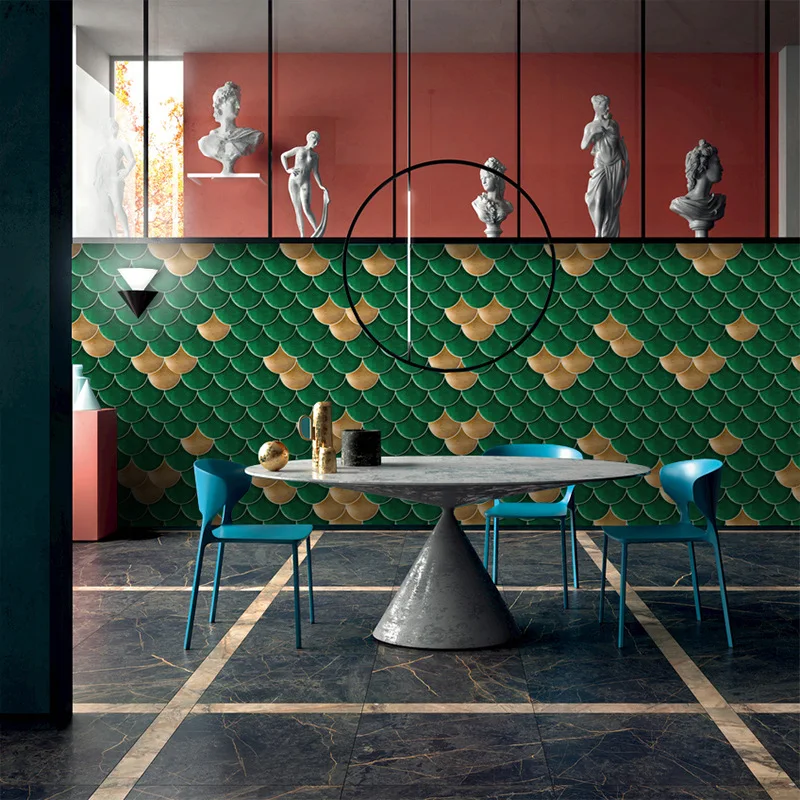 Имитация INS Дракон весы ПВХ ретро гостиная спальня обои настенная наклейка кухня