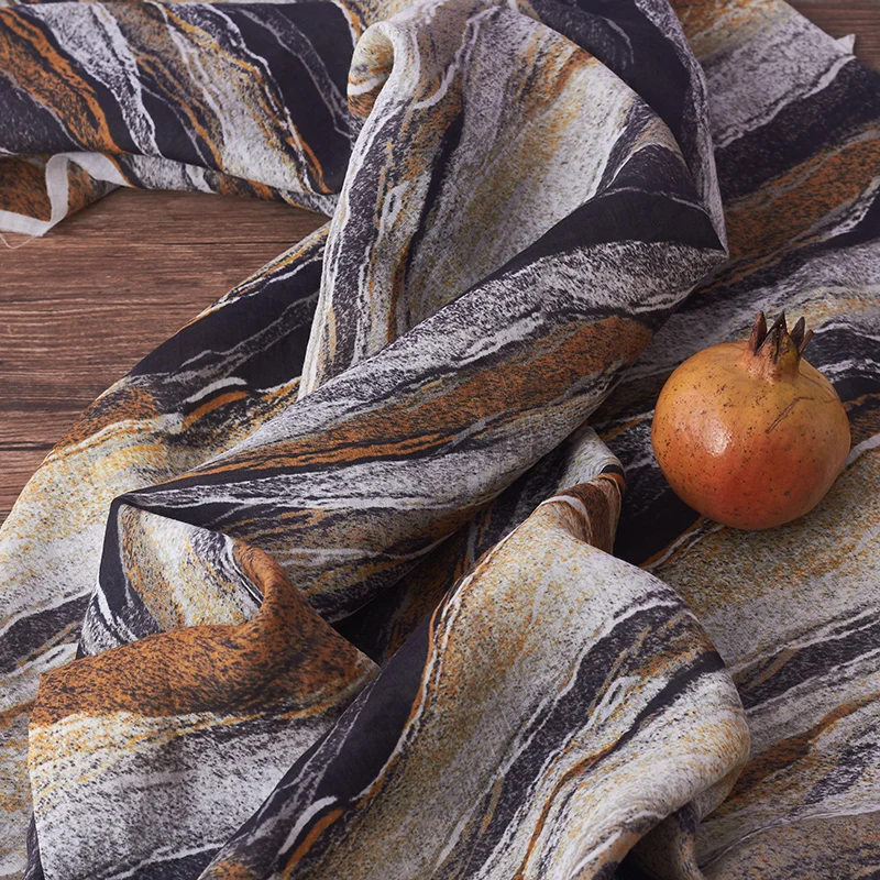 Высококачественная Изысканная однотонная ткань рами коричневые полосатые