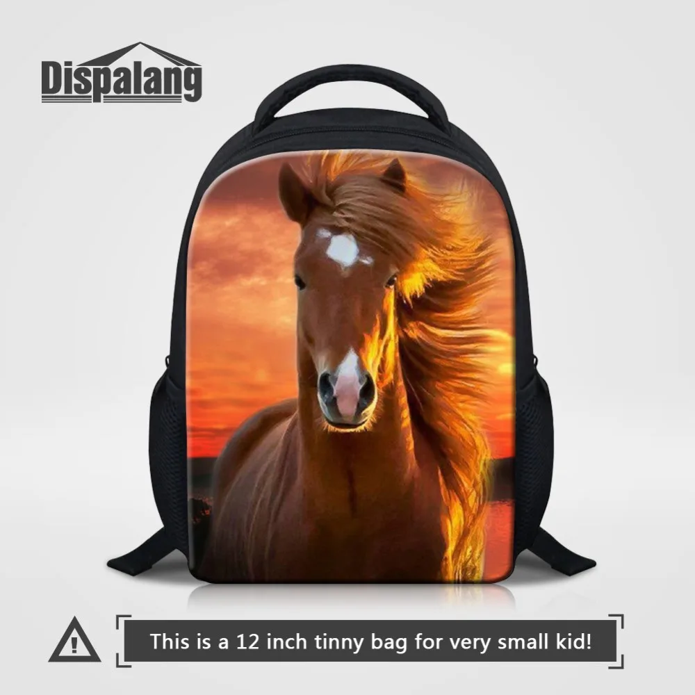 

Kids Small Backpacks Brown Horse Printing School Bags For Boys Girls Children Toddler Bookbags Kindergarten Mochila Baby Bagpack