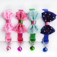 puppy collar bow tie necktie cute 1pc new dog cat pet bowknot bell fashion adjustable likesome nylon kitten candy color