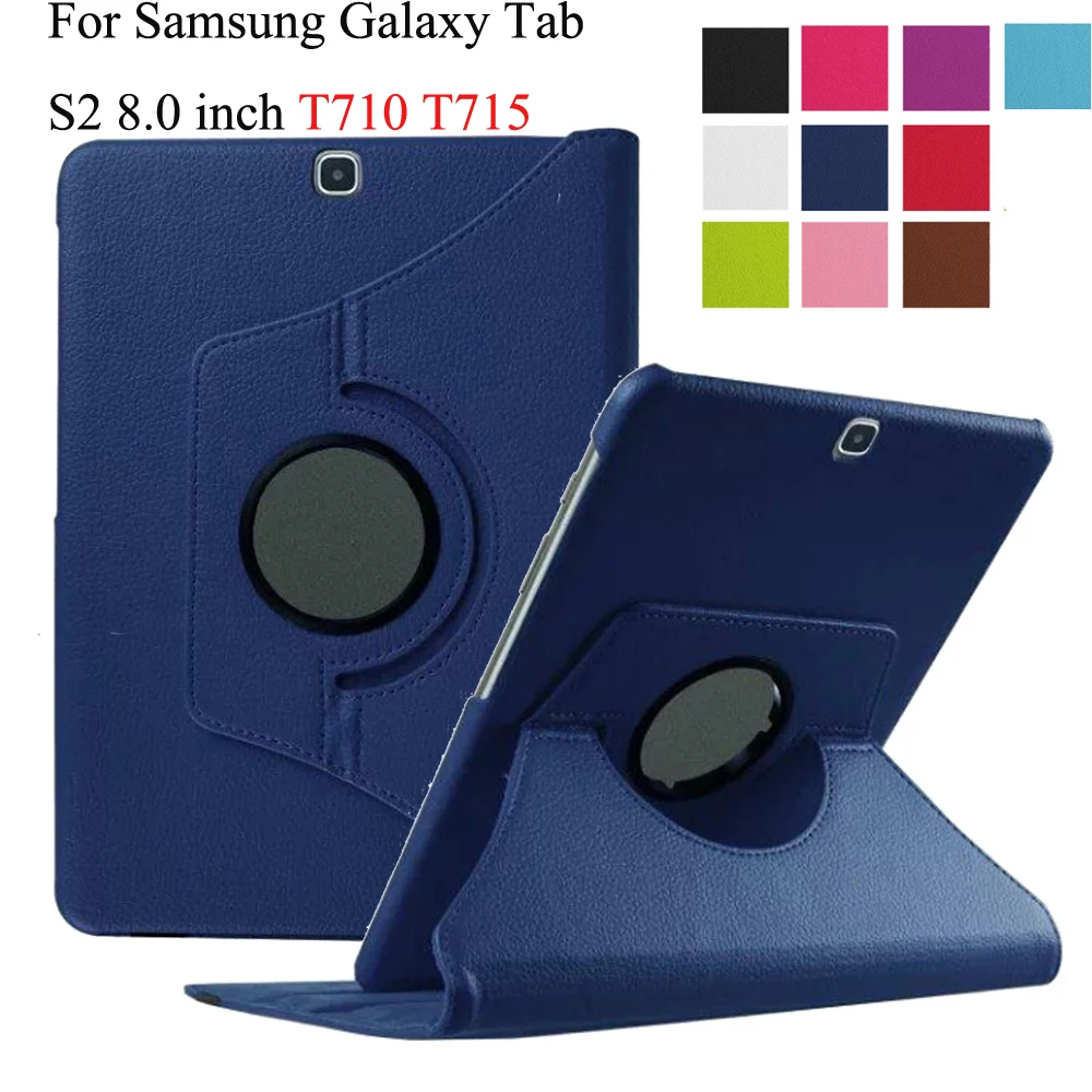 Для Samsung Galaxy Tab S2 8.0 дюйма SM-T710 T715 Чехол Флип PU кожа Обложка 360 вращающийся стенд