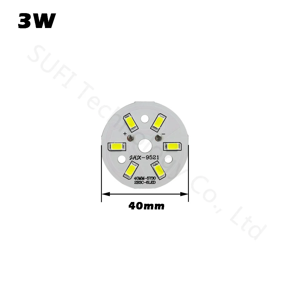 3W Высокая мощность, 3 Вт, 5 Вт, 7 Вт, 9 Вт, 12 Вт, 15 Вт, SMD5730, яркий светильник, светодиодный светильник, панель для потолка, точечный светильник, светильник-вспышка, PCB, светодиодный - Испускаемый цвет: 3W