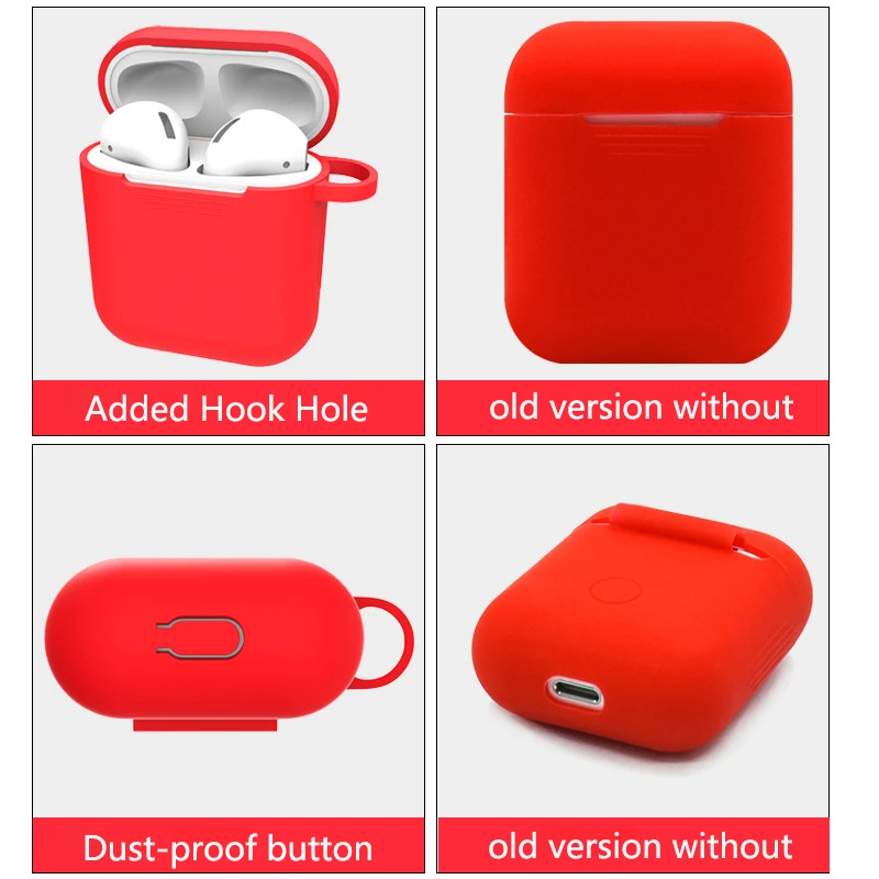 5 in 1 Silicone Case For Apple Airpod iPhone AirPods Key Chain Anti-lost Strap Storage Wireless Earphone TPU Cover |
