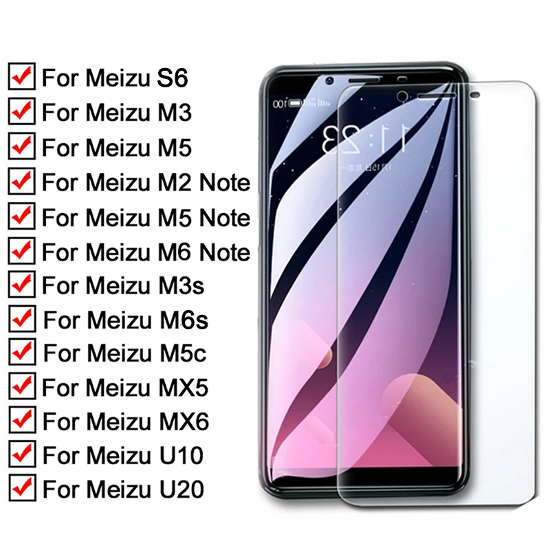 Защитное стекло для meizu m3 note u10 glas s6 m5 m6 m2 m3s m6s m5c mx5 mx6 u20 закаленное защитное