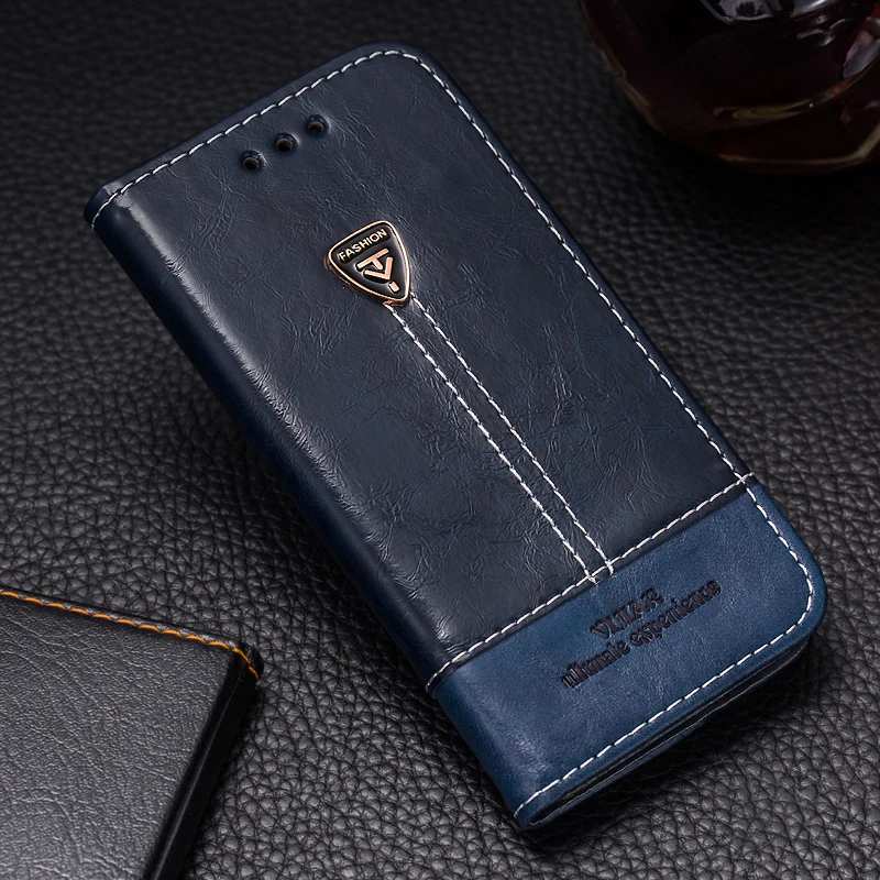 VIJIAR горячий металлический знак высокого качества независимый дизайн Флип Стенты pu кожаный чехол для задней панели сотового телефона 5,7 'для LG G6 H870 чехол - Цвет: Синий
