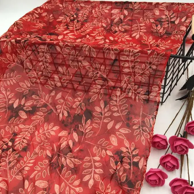 Оптовая продажа осенние листья из шифона и тюля ткани свадебные платья печать