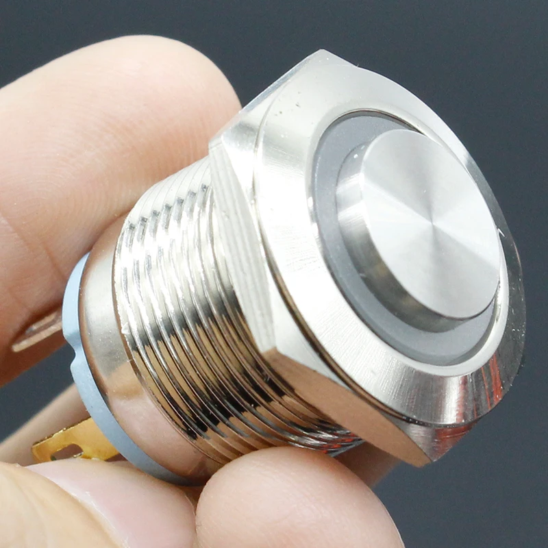 19mm Waterproof Momentary Stainless Steel Metal Doorbell Bell Horn Push Button Switch LED Car Auto | Обустройство дома