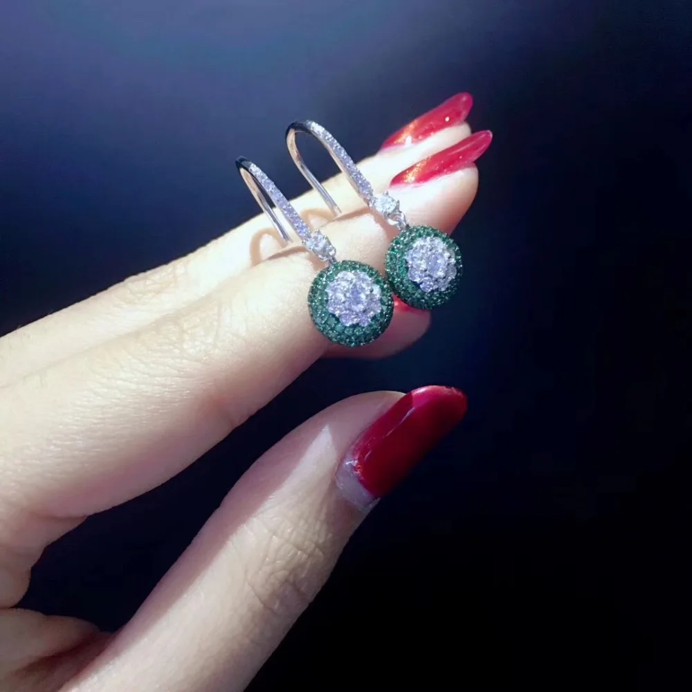 Женские серьги-подвески из серебра 925 пробы с фианитом | Украшения и аксессуары