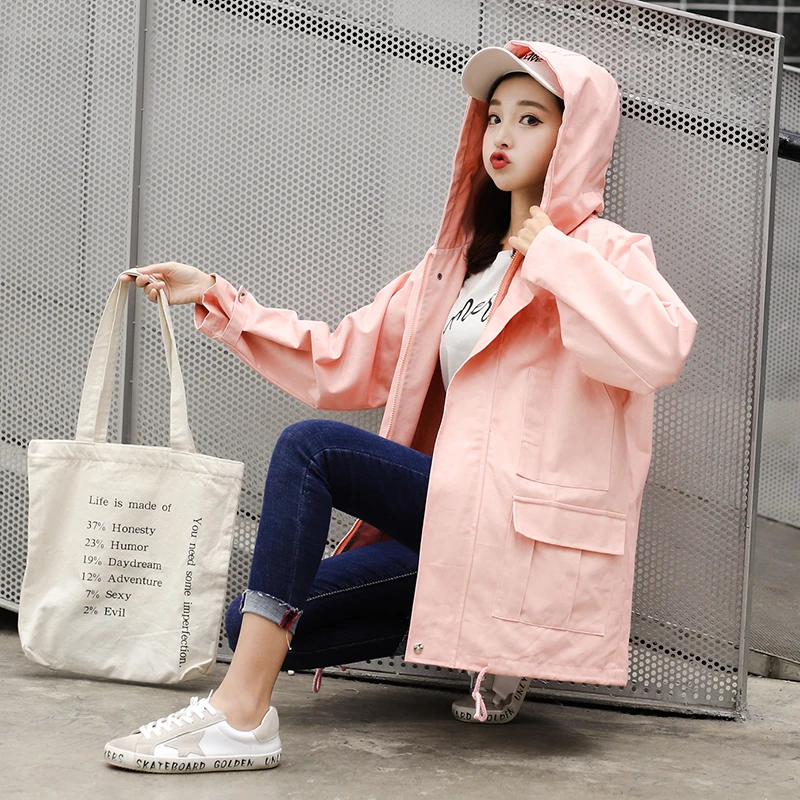 Новинка весна осень 2019 ветровка пальто для женщин Корейская Студенческая куртка