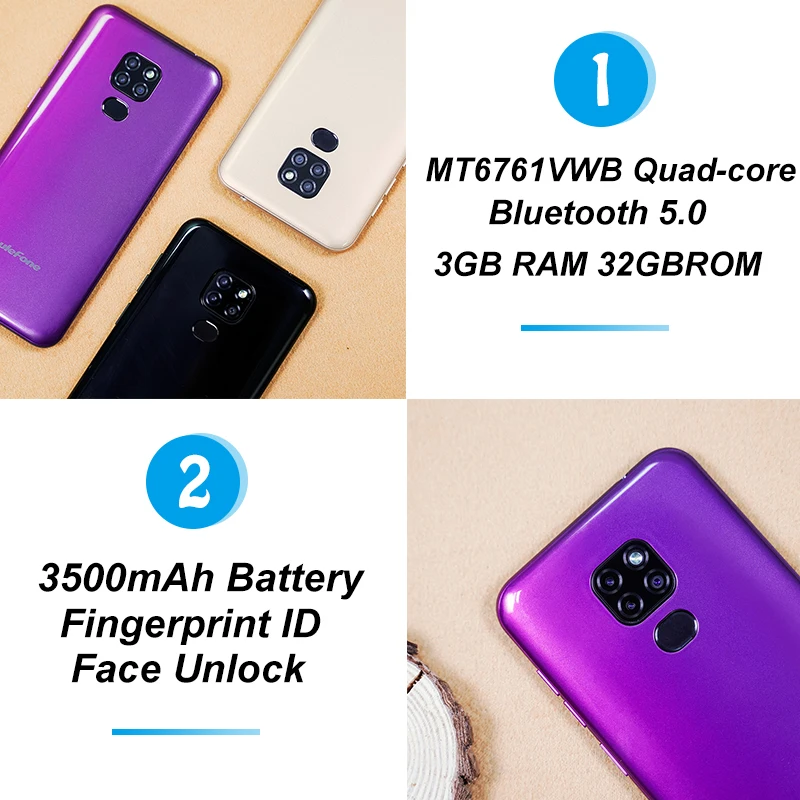 Ulefone Note 7P смартфон с 6 1 дюймовым дисплеем четырёхъядерным процессором ОЗУ 3 ГБ ПЗУ