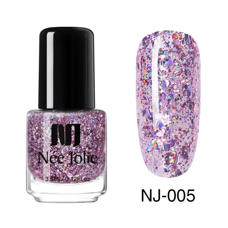 holo glitter NJ-05 NEE JOLIE 8 мл Лак для ногтей Базовое покрытие верхнее покрытие матовый лак протектор масло для ногтей лак для ногтей - Цвет: holo glitter NJ-05
