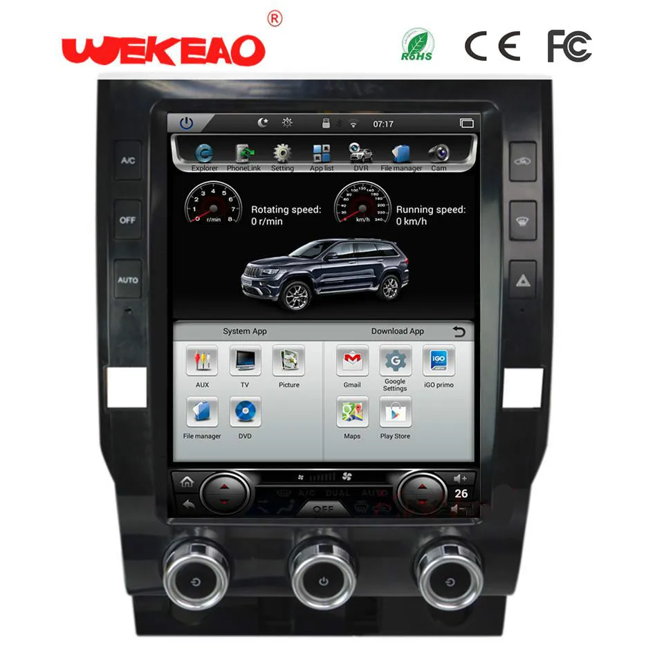 Wekeao 12 1 &quotБольшой Экран Тесла Стиль gps навигации автомобиля радио для Toyota Tundra Android