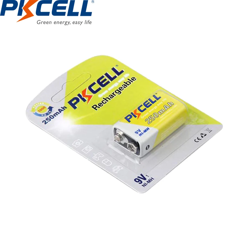 PKCELL 9V инфракрасный термометр аккумуляторная батарея PP3 6F22 6LR61 MN1604 9v и 1 2 v AA/AAA NIMH/NICD