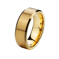 unique fashion jewelry titanium tungsten ring men 8mm gold color anniversary wedding band couple rings for women