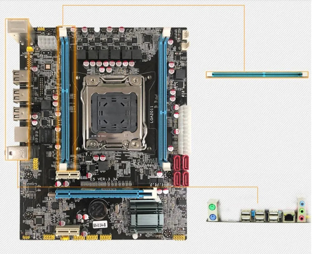 Новая настольная материнская плата X79D E5 VER: 3.3A X79 LGA 2011 DDR3 Материнская плата все-Твердые M ATX