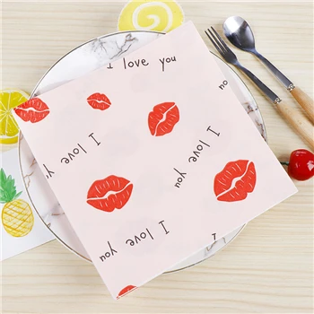 Пикантные губы печати салфетки для декупажа I Love You декупаж для свадьбы, дня рождения украшения Детские поставки 20 шт./лот 3 Слои - Цвет: B510