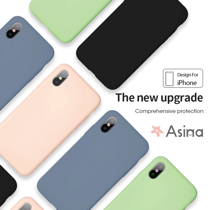 Однотонный силиконовый чехол ярких цветов для iPhone 6 6S 7 8 Plus Оригинальный жидкий X Xs