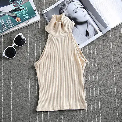 Женская Повседневная футболка без рукавов бежевая летняя 2018|women t-shirt|women t-shirt