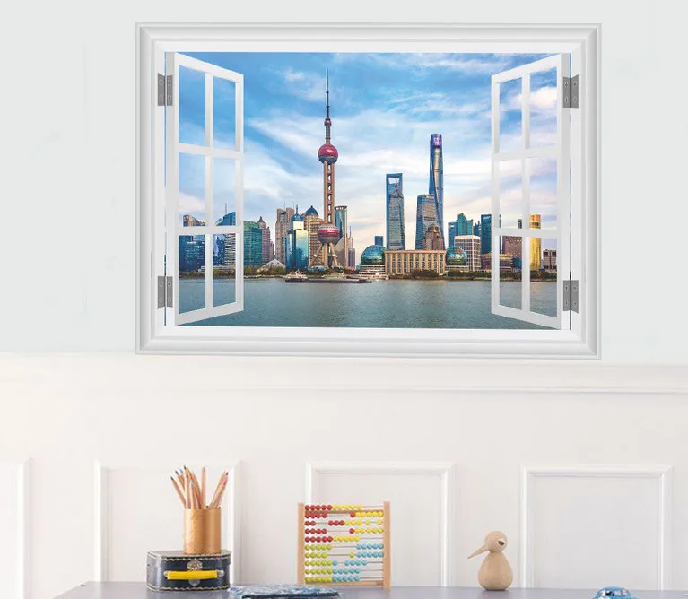 3d наклейка на стену в виде статуи Свободы башни Парижа|wall sticker|stickers for wallstickers |