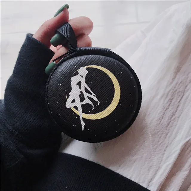 Мстители Marvel Melody Сейлор Мун Улица Сезам узор наушники USB кабель коробка для хранения сумка на молнии 7,5 см* 7,5 см